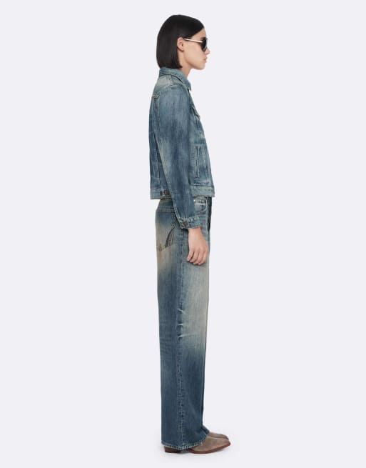 AllSaints veste trucker regular en indigo clair, 3 de 7