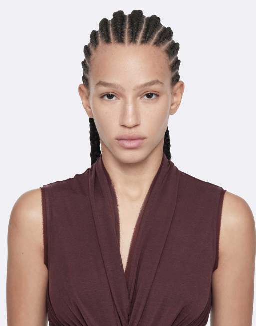 AllSaints - vestido Dariya en rojo oxblood, 3 de 6