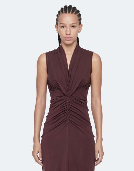 AllSaints - vestido Dariya en rojo oxblood, 4 de 6