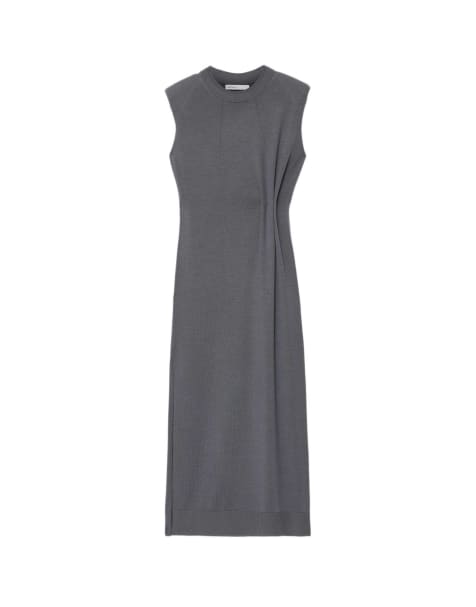 AllSaints - vestido Kayla de lana merina en azul pizarra - view 1