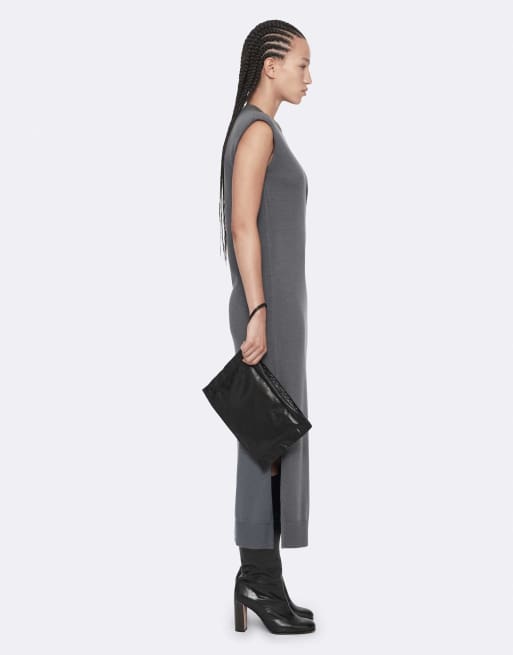 AllSaints - vestido Kayla de lana merina en azul pizarra, 6 de 6