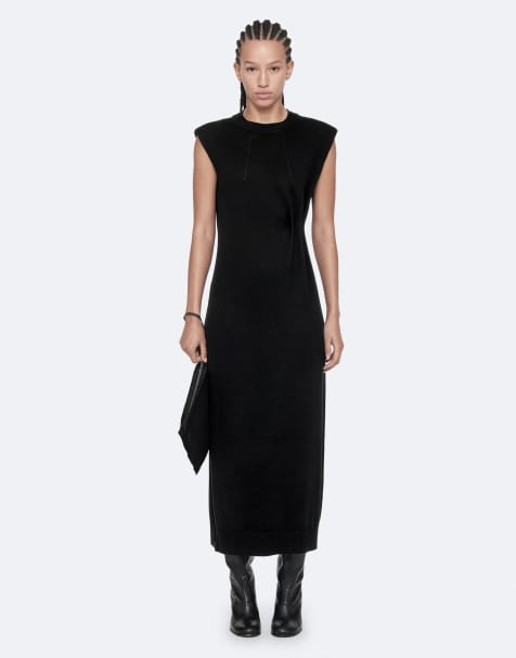 AllSaints - vestido Kayla de lana merina negro - view 1