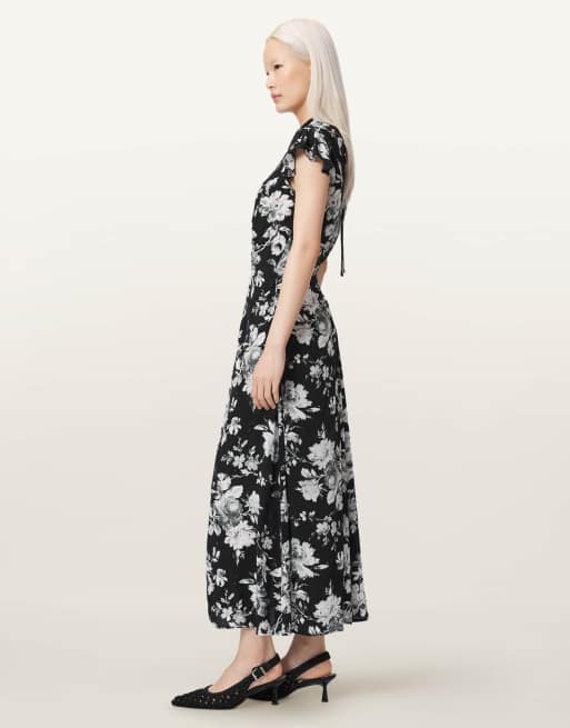 AllSaints - Vestido lencero negro jardina mono, 6 de 6