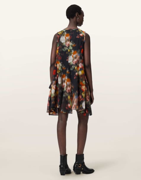 AllSaints - vestido mini Sybil en negro difuminado - view 1