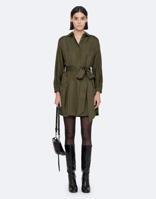 AllSaints - Vestido Noora en caqui lavado, 2 de 7