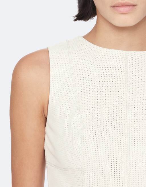 AllSaints vestido Vee perforado en blanco roto, 3 de 7
