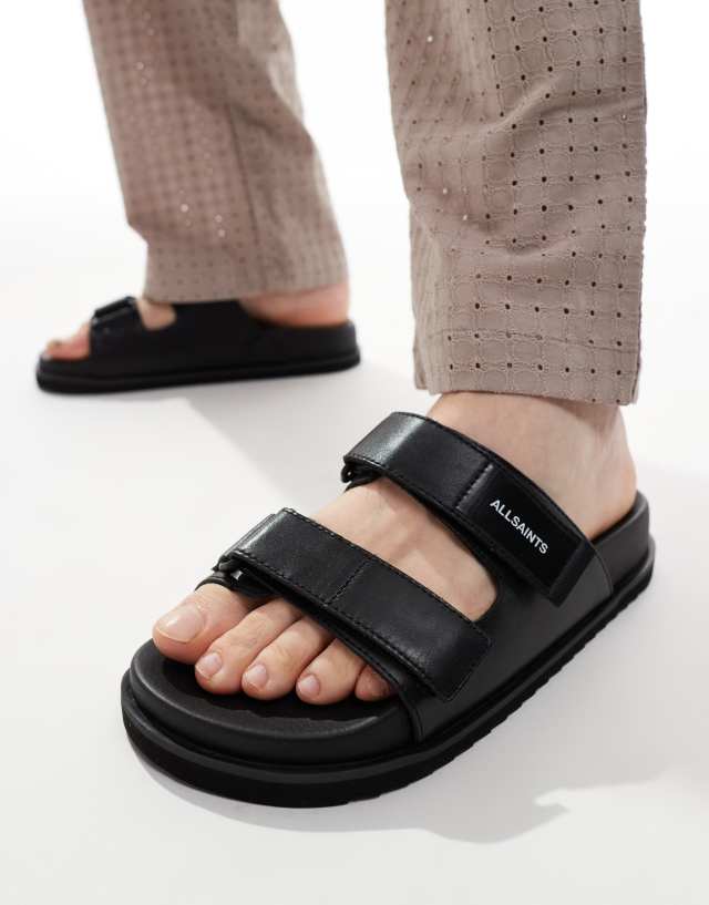 AllSaints - vex leather sandals in black