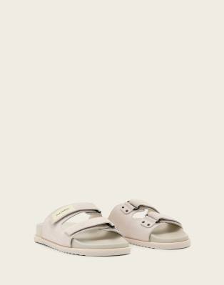 Vex - Sandalen in Weiß mit zwei Riemen, Schnallen und Klettverschluss Weiß 46