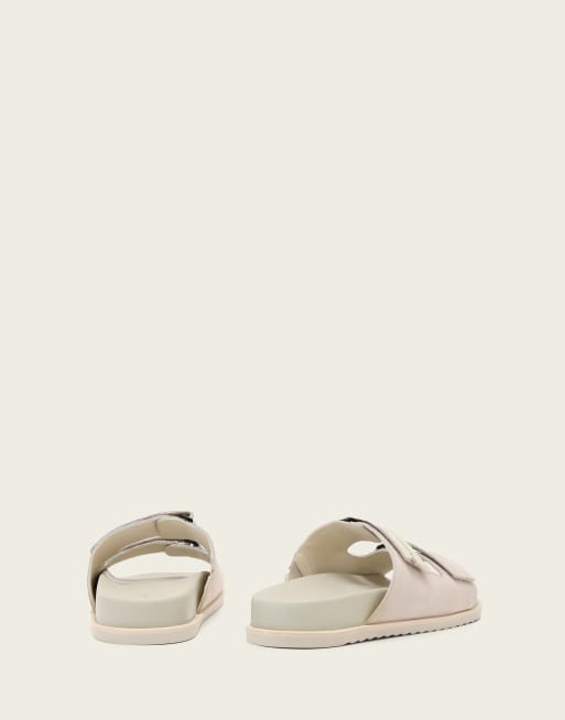 AllSaints – Vex – Sandalen in Weiß mit zwei Riemen, Schnallen und Klettverschluss, 2 von 4