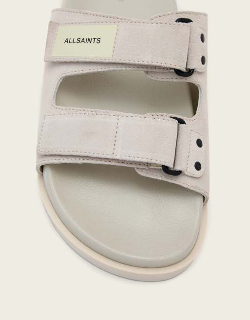 AllSaints – Vex – Sandalen in Weiß mit zwei Riemen, Schnallen und Klettverschluss, 3 von 4