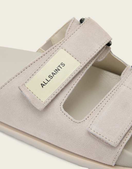AllSaints – Vex – Sandalen in Weiß mit zwei Riemen, Schnallen und Klettverschluss, 4 von 4