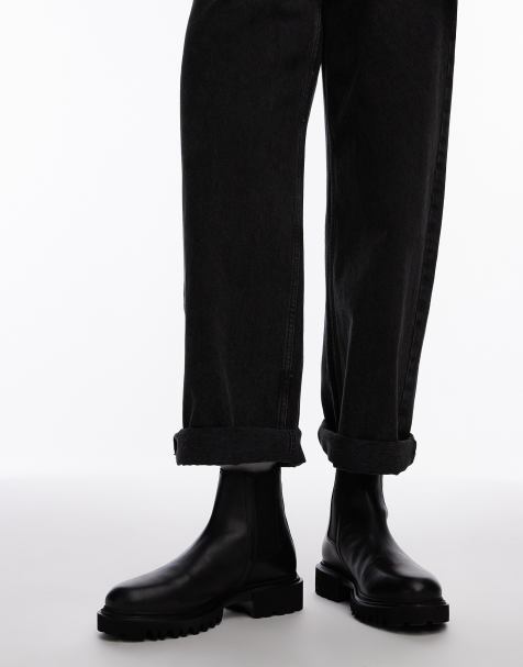 AllSaints vince leather boots in black - view 1
