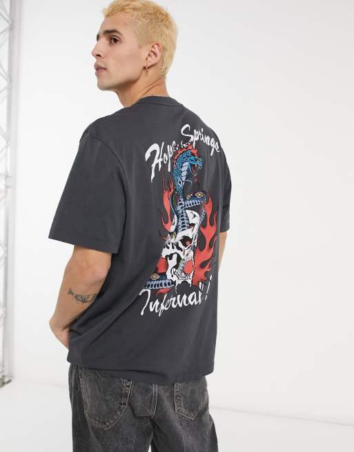 AllSaints viper and skull graphic t-shirt in black