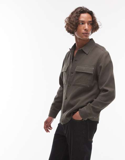 AllSaints – Viscar – Langarmshirt in Seetanggrün - view 1