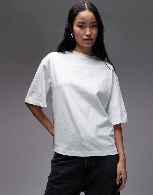 AllSaints – Vision Amelie – Biały T-shirt z nadrukiem na plecach, 4 z 4