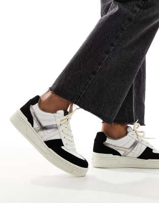 AllSaints Vix suede sneakers in black/white