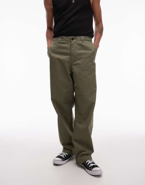 AllSaints – Warden – Hose in Grün mit geradem Schnitt - view 1