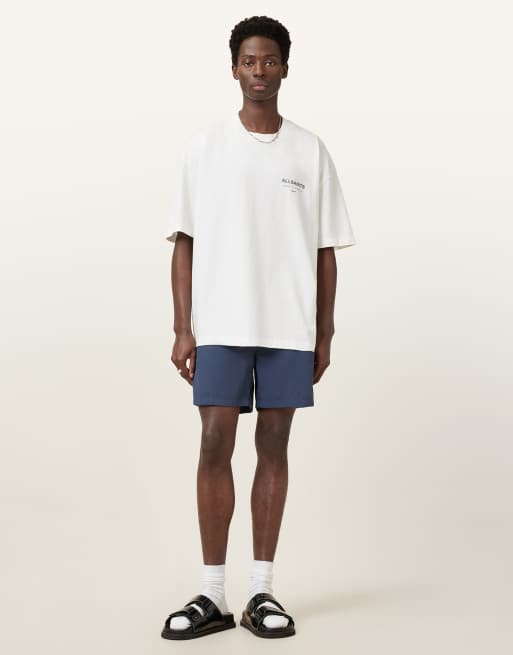 AllSaints - Warden - Zwemshorts in celeste blauw