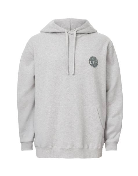 AllSaints – Waved Oth – Kapuzenpullover in meliertem Hellgrau - view 1