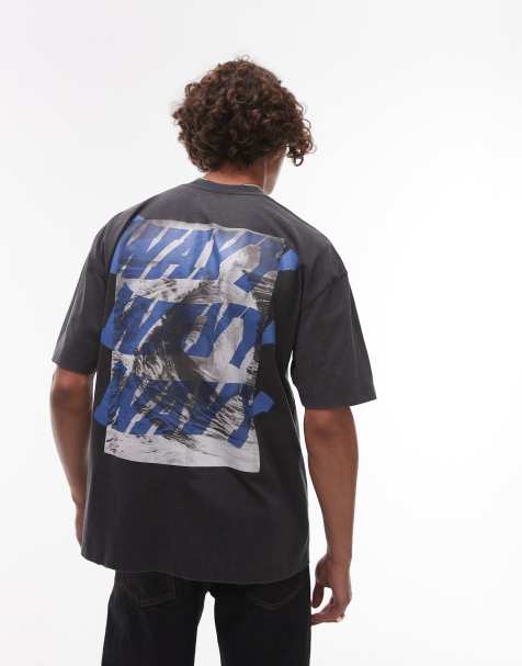 AllSaints - Wavy - Forvasket sort T-shirt - view 1