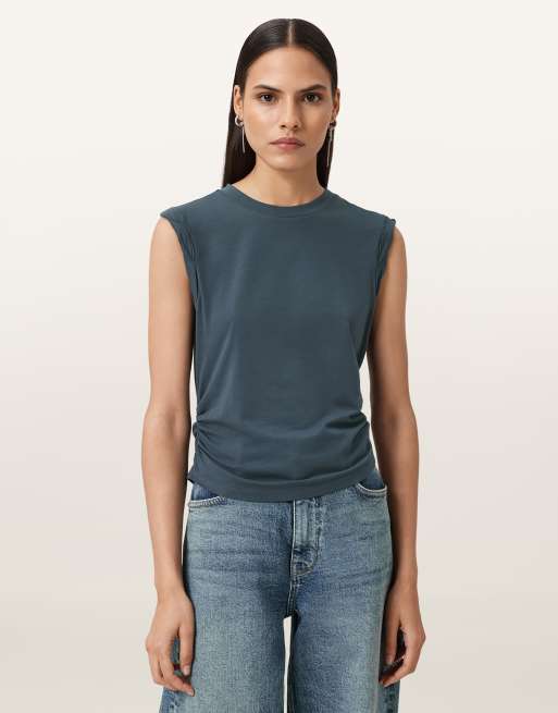 AllSaints – West – Tanktop in dunklem Schieferblau