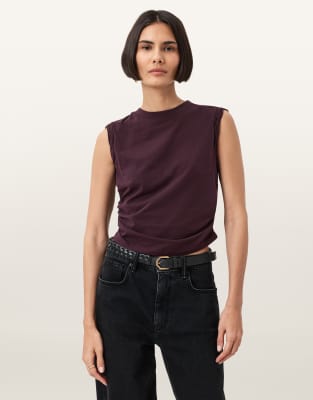 AllSaints - West - Tanktop in Ochsenblutrot