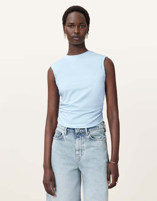 AllSaints – West – Tanktop in Puderblau