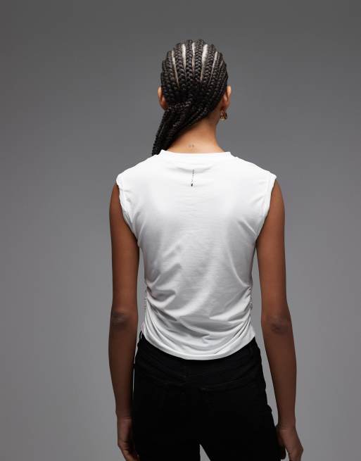 AllSaints - West - Top senza maniche bianco, 4 di 4