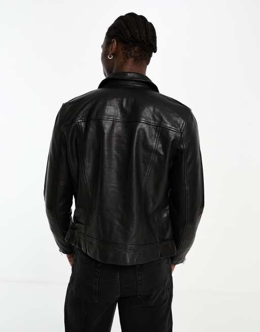 Asos all saints leather cheap jacket