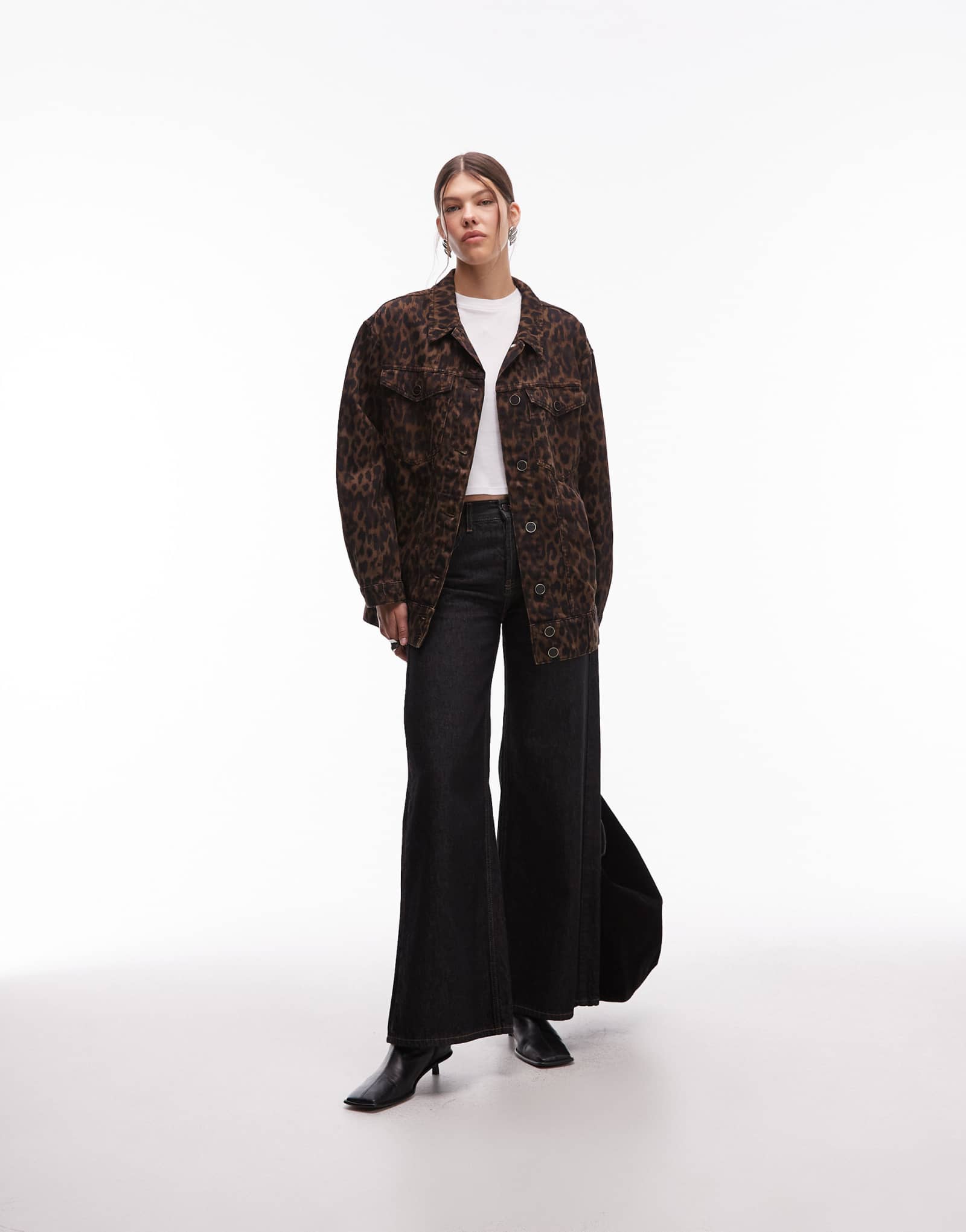 Джинсовая оковка Allsaints willow из коричневого денима 