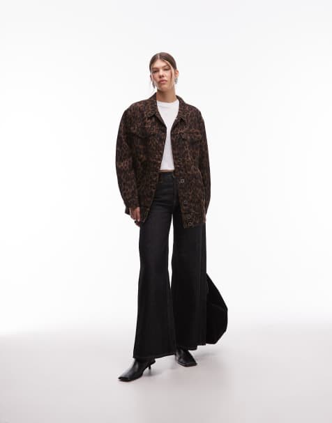 AllSaints – Willow – Jeans-Hemdjacke in Braun - view 1