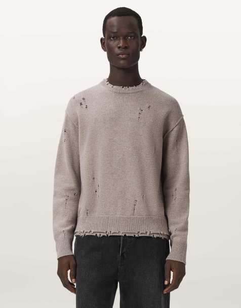 AllSaints - Wolf - Trui met ronde hals in grijsbruin - view 1