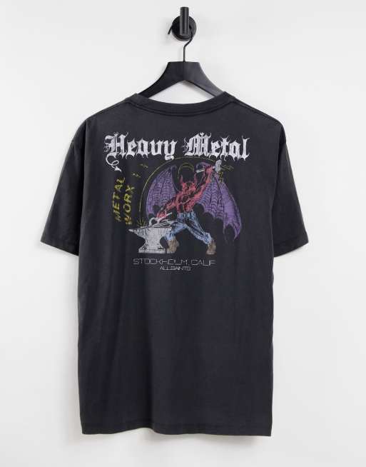AllSaints - Work - Sort T-shirt med grafik på brystet