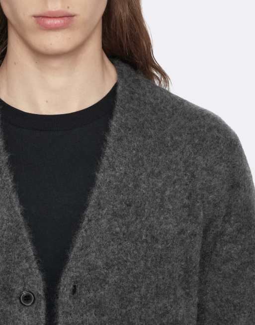 AllSaints Wulf cardigan en gris anthracite, 6 de 6