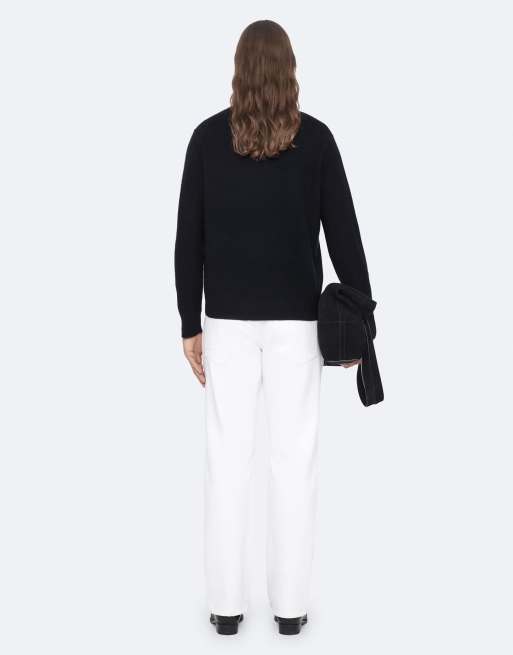 AllSaints Wulf col rond bleu marine, 4 de 7