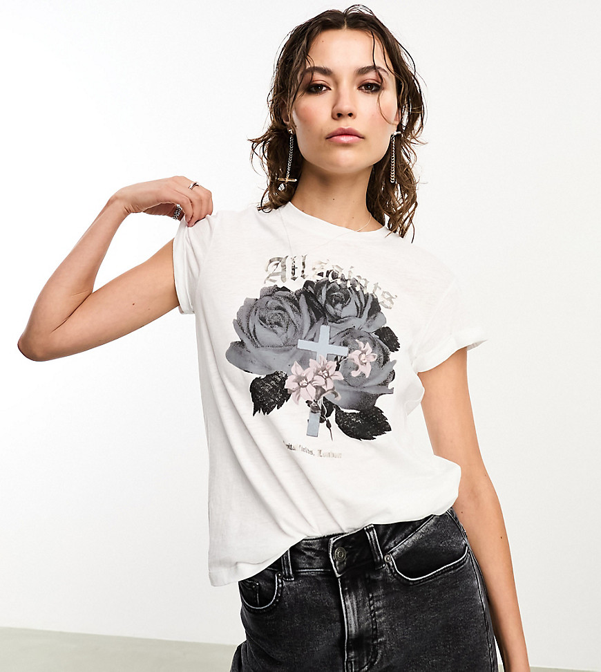 Allsaints X Asos Exclusive Anna Graphic T-shirt In White
