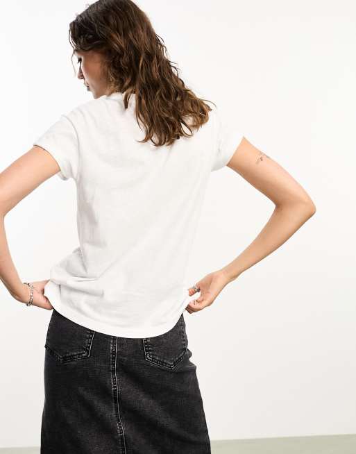 AllSaints x ASOS exclusive Anna graphic t-shirt in white, 2 of 4