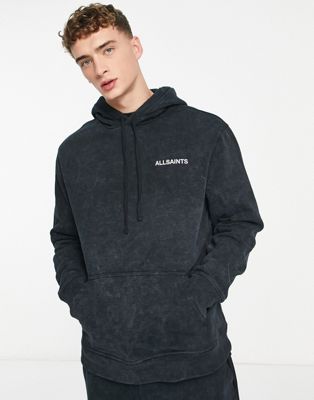 AllSaints x ASOS exclusive Oth relaxed hoodie in acid wash black