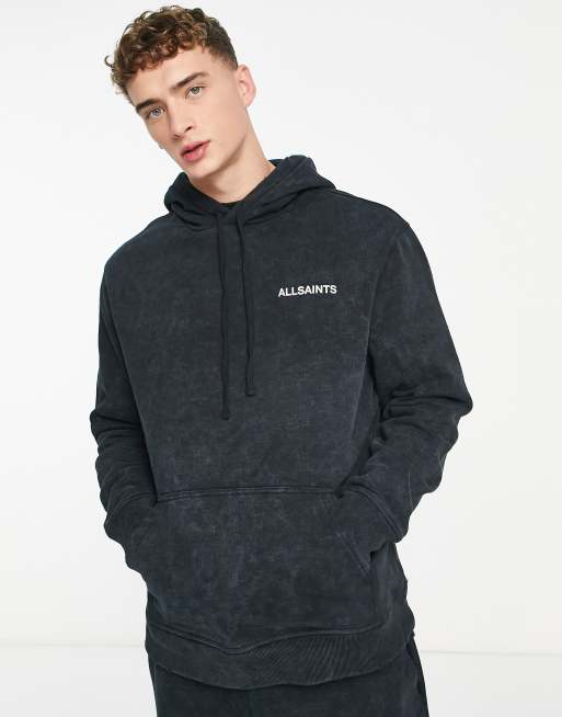 AllSaints x ASOS exclusive Oth relaxed hoodie in acid wash black | ASOS