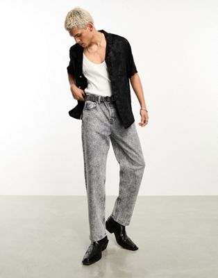 AllSaints x ASOS exclusive Reeves straight leg jeans in acid grey
