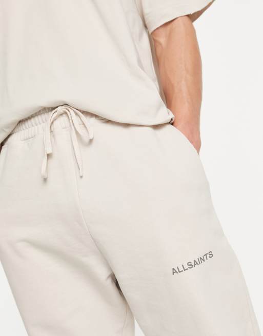 AllSaints Underground drawstring sweatpants in light gray