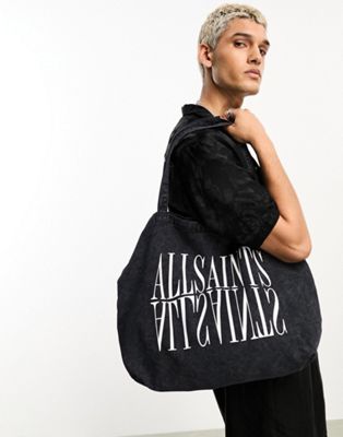AllSaints x ASOS exclusive unisex Paxton tote bag in black