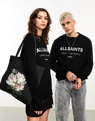 AllSaints x ASOS exclusive unisex Underground jumper in black