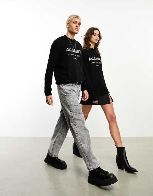 AllSaints x ASOS exclusive unisex Underground sweater in black