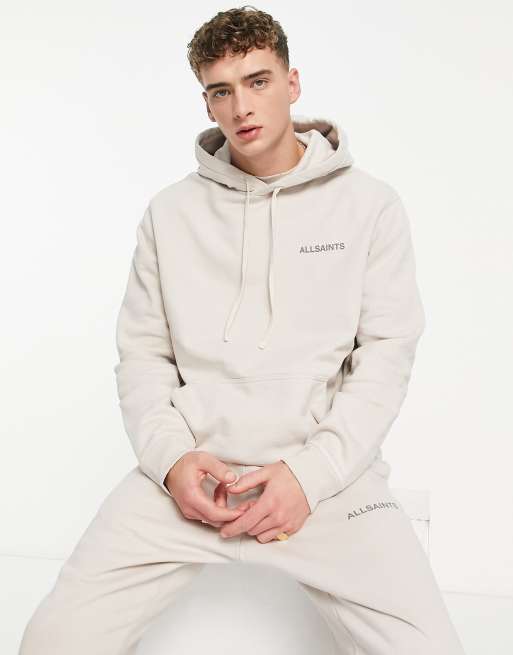 AllSaints x ASOS – Oth – Rökgrå huvtröja med avslappnad passform, endast hos ASOS
