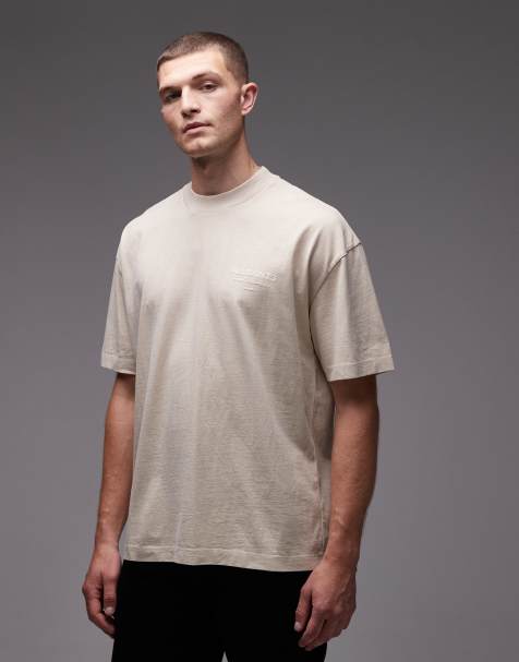 Allsaints xander t-shirt in beige