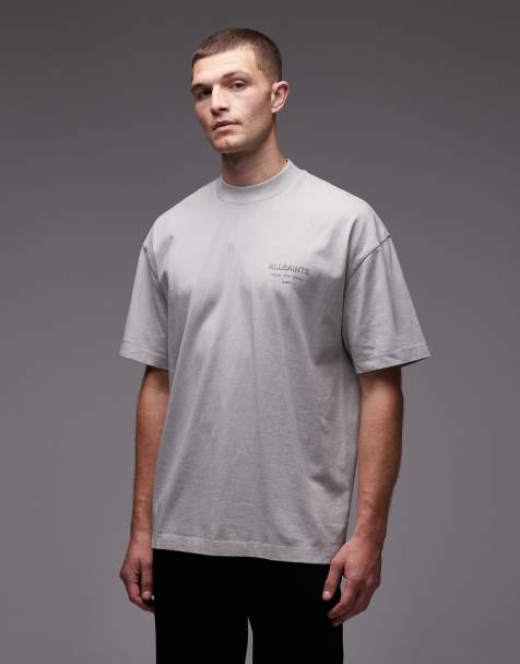 AllSaints – Xander – Jasnoszary T-shirt - view 1