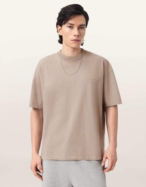 AllSaints – Xander – Kurzärmliges T-Shirt in Dämmerungsweiß mit Rundhalsausschnitt - view 1