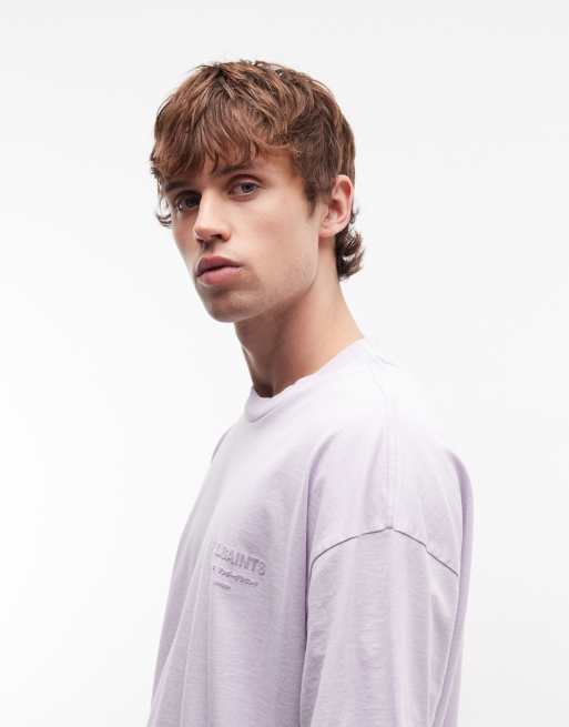 AllSaints – Xander – Lila t-shirt med korta ärmar och logga, 3 av 5