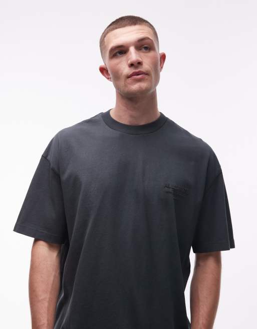 AllSaints – Xander – Niebieski T-shirt z małym logo, 4 z 5
